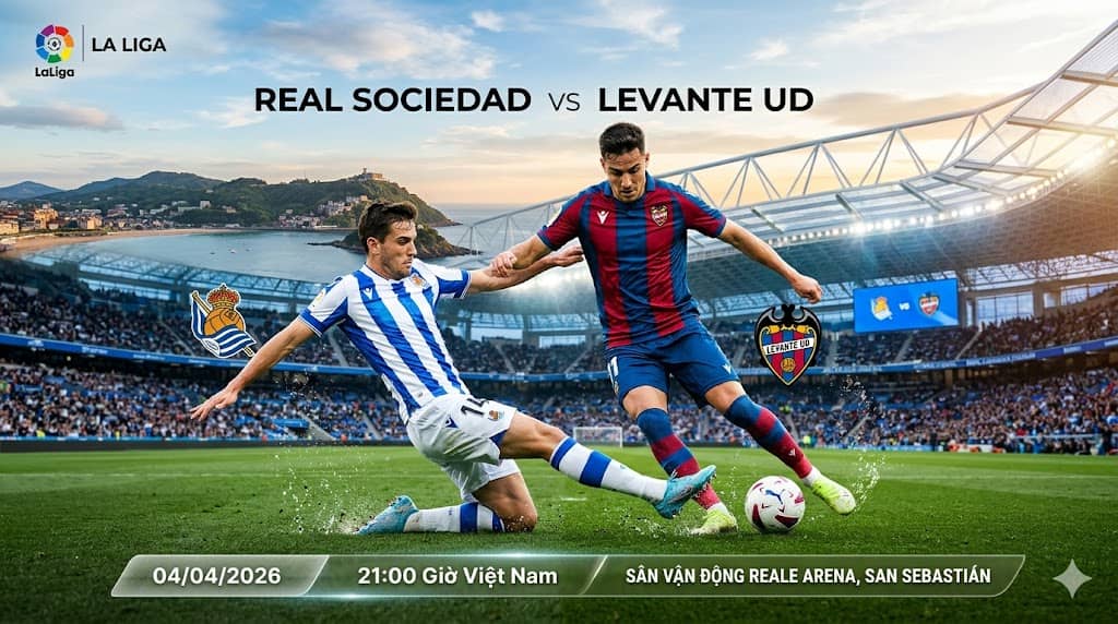 Soi kèo La Liga: Real Sociedad vs Levante ngày 04/04/2026